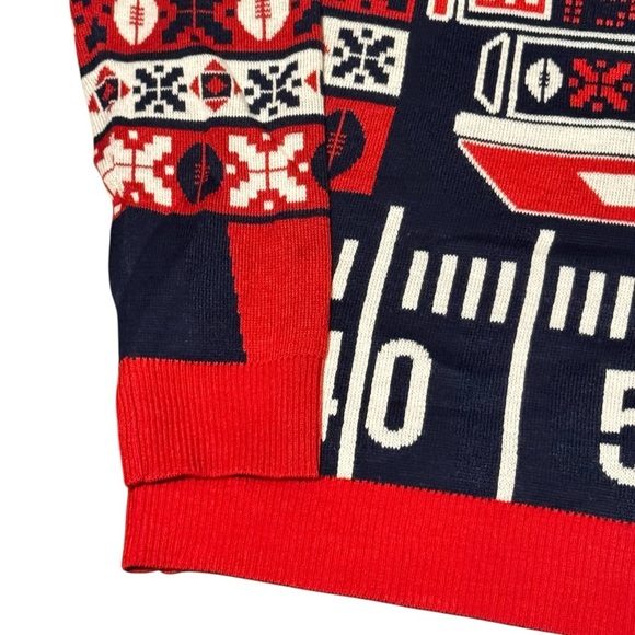 Team Apparel New England Patriots Light Up Touchdown Sweater Christmas Size XL - Picture 4 of 14